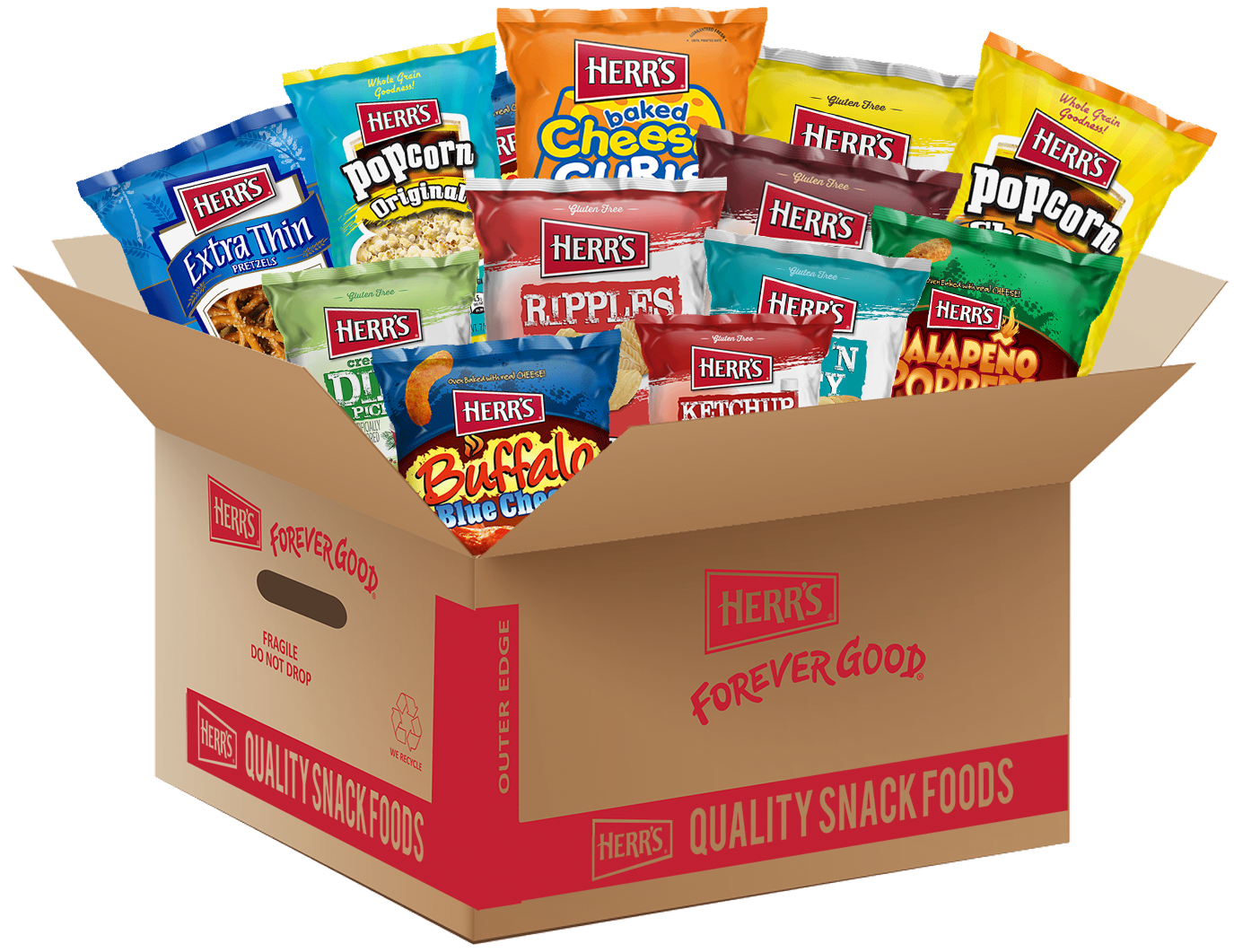 Assorted Bundle Of 1Oz Herr's Snacks 84 Count